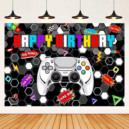 New Game Theme Birthday Party Supplies Decoration Paper Plates Cup Napkin Tablecloth Banner For Baby Shower Decor Supplies Gifts