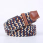 Women Casual Knitted Elastic Belt Pin Buckle Webbing Strap Woven Canvas Braided Stretch  - Belts for Men