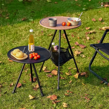 Telescopic Folding Round Table Outdoor Three-legged Dining Table Portable Aluminum Alloy Coffee Table Hike Picnic Liftable Table