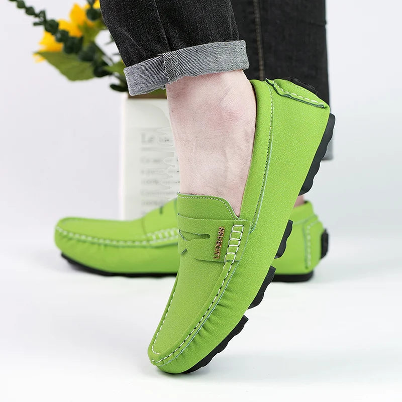 Men's Sleek Metal-Buckle Driving Loafers, Men's Daily Casual Slip-On Footwear, Men's Reinforced Abrasion-Resistant Footwear