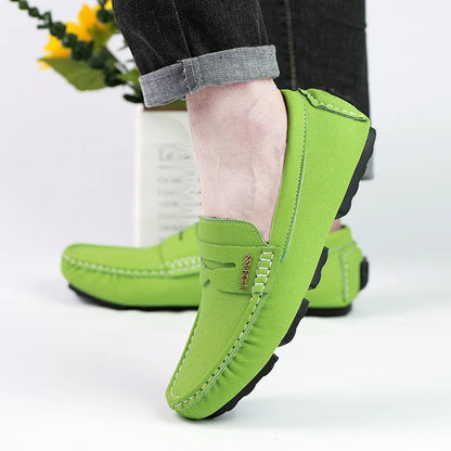 Men's Sleek Metal-Buckle Driving Loafers, Men's Daily Casual Slip-On Footwear, Men's Reinforced Abrasion-Resistant Footwear