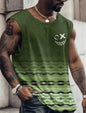 Sports Vest Mens Loose Summer Trendy Fitness Sleeveless Bottom Shirt Retro Oversized Round Neck Short Sleeve T Shirt 2Xs-6Xl
