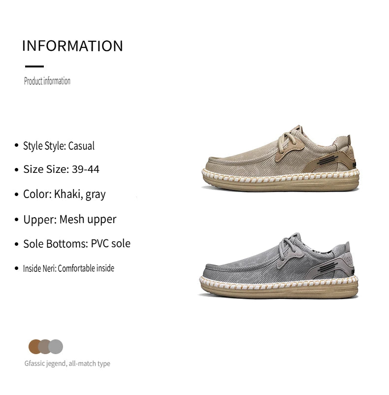 2026 Summer New Men Slip-on Breathable Mesh Shoes, Lazy Casual Hemp Sole Low-top Loafers, Lightweight Anti-slip Fisherman Shoes