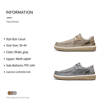 2026 Summer New Men Slip-on Breathable Mesh Shoes, Lazy Casual Hemp Sole Low-top Loafers, Lightweight Anti-slip Fisherman Shoes