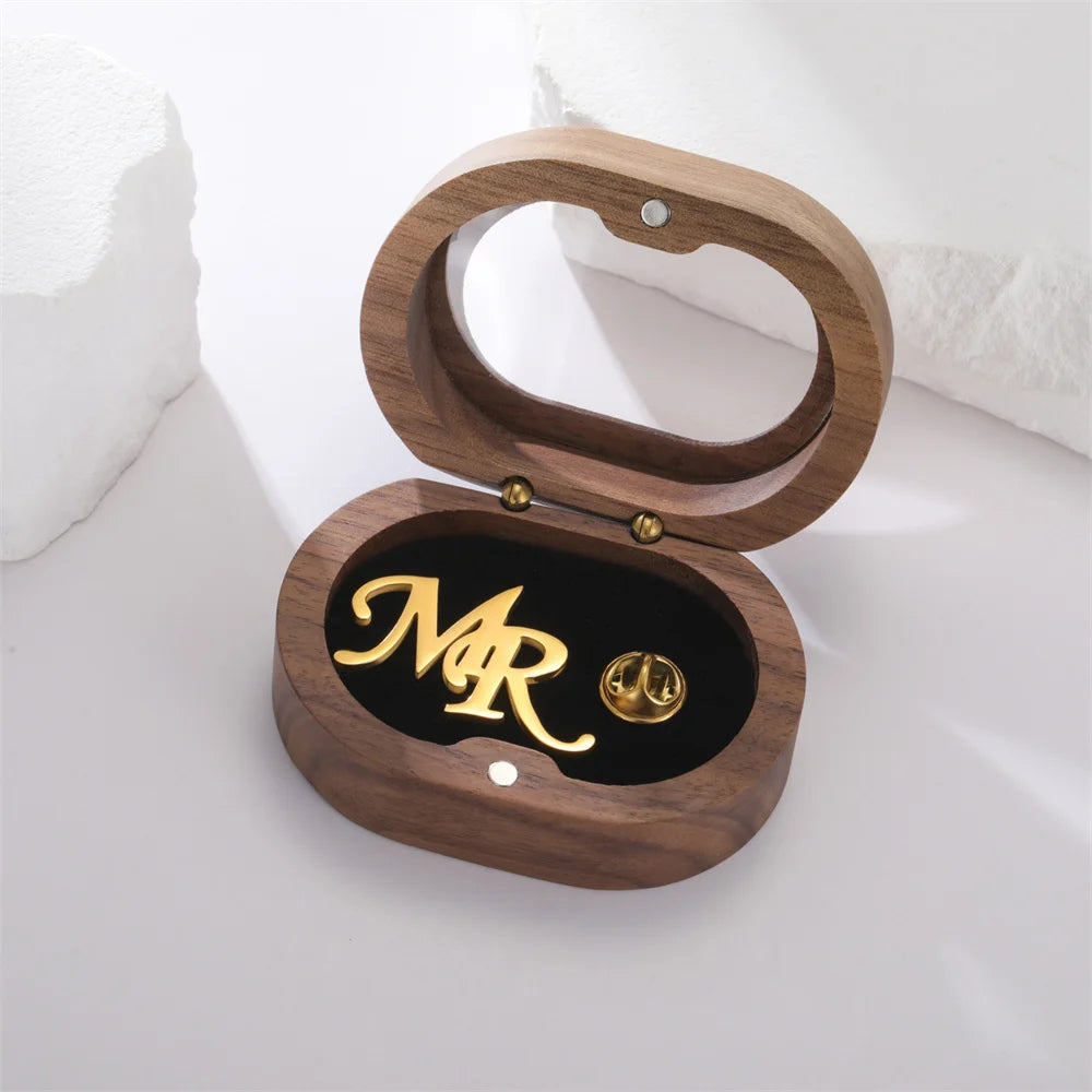 My Shape Custom Initials Brooch for Men's Suit for Casual Sweater Coat Personalized Letters Pins Badge Nameplate Brooch Jewelry