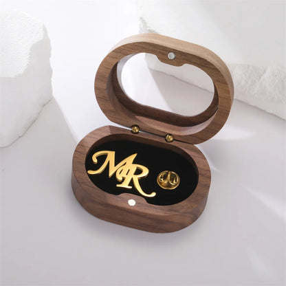 My Shape Custom Initials Brooch for Men's Suit for Casual Sweater Coat Personalized Letters Pins Badge Nameplate Brooch Jewelry