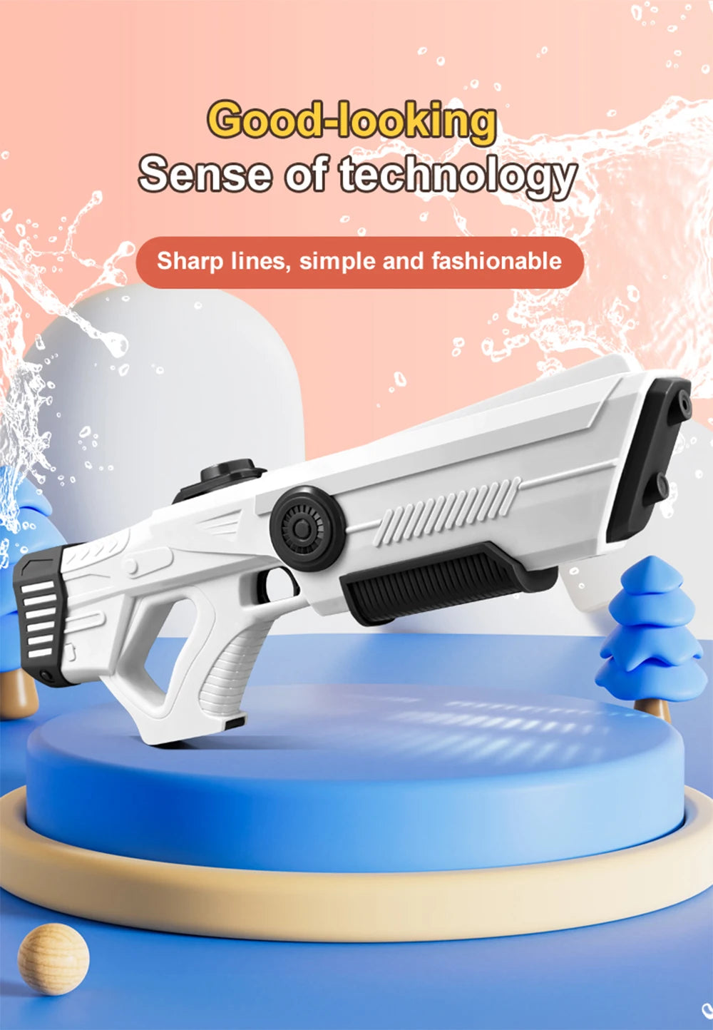 Children's Fully Automatic Water Storage Gun Large Capacity Electric Water Absorbing Toy Gun Summer Outdoor Water Toy Gift