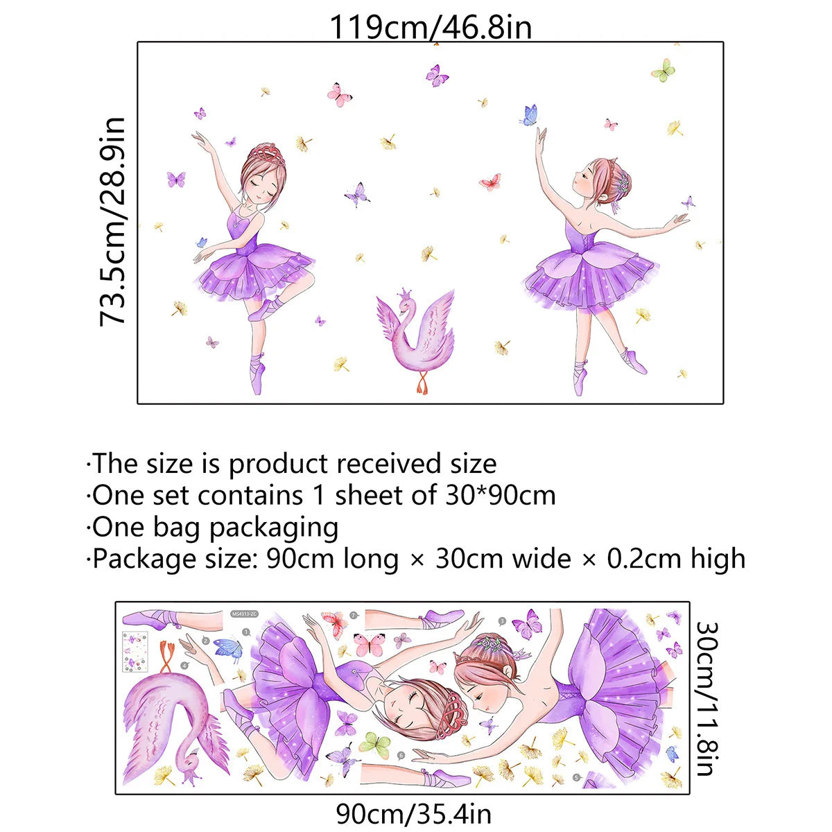 Ballet Girl Vinyl Child Wall Stickers For Baby Kids Room Decoration Adhesive Wallpaper Bedroom Accessories Room Decor Wall Art