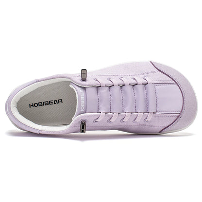 HOBIBEAR Wide Toe Barefoot Shoes for Unisex Minimalist Canvas Sneakers Lightweight Adjustable Slip On Walking Shoes