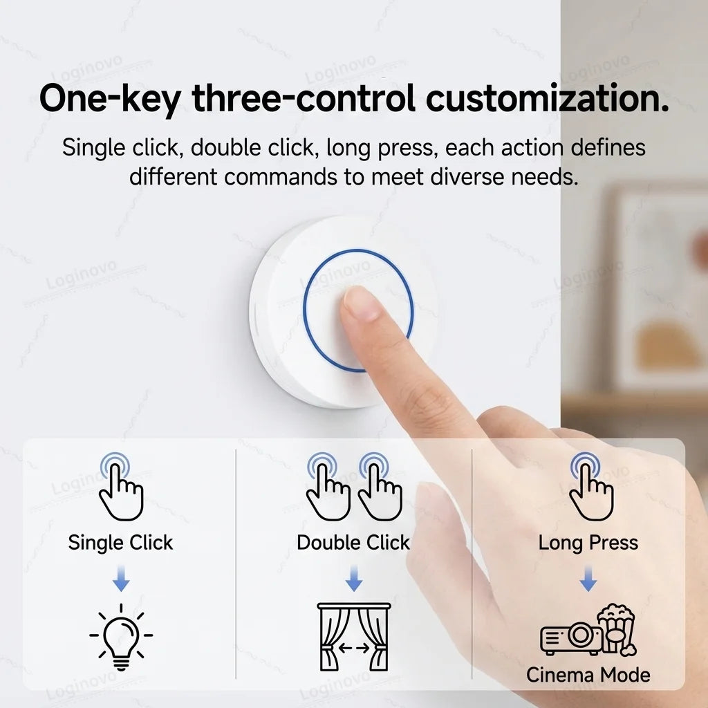 ZigBee Scene Switch Wireless Remote Push Button Controller Battery Powered Automation App Control With Ewelink Z2M Need Gateway