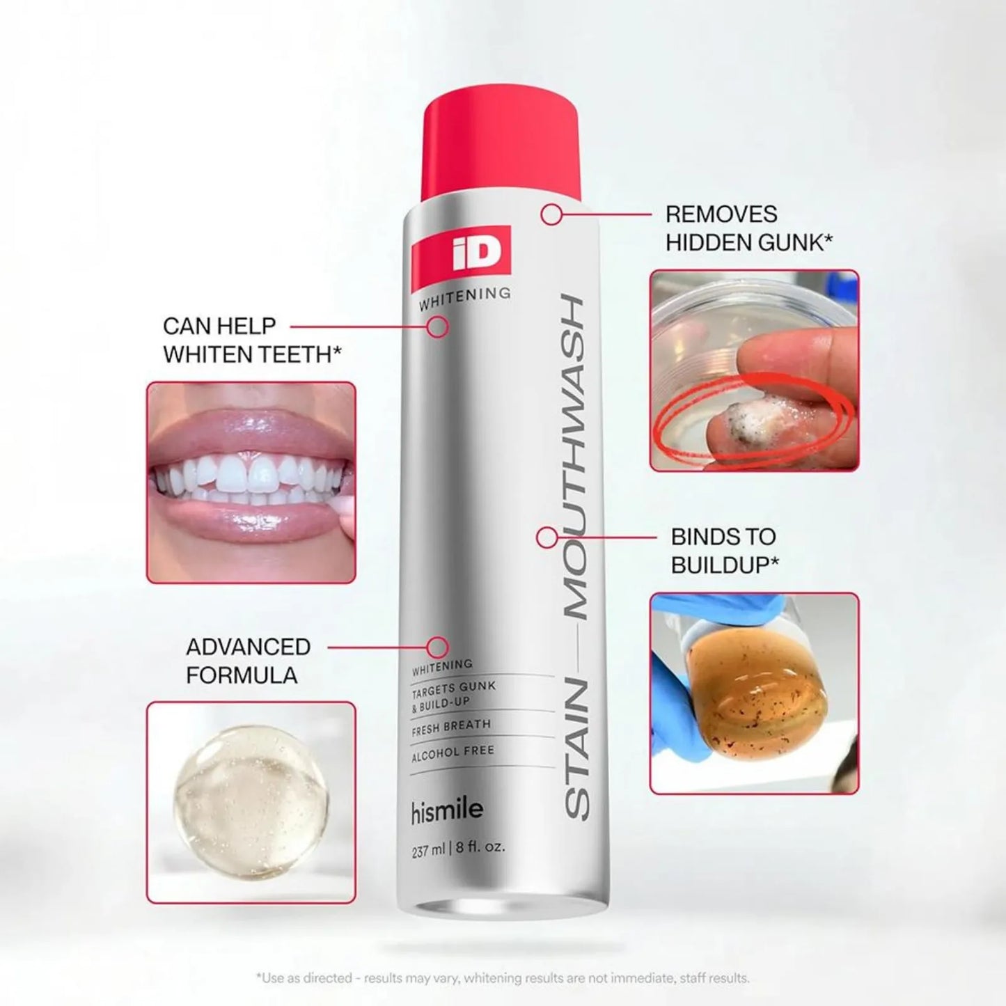 Brightening Mouthwash Remove Plaque & Stains Enamel Safe No Sensitivity Fresh Breath Deep Cleaning Mint Oral Care 237ml