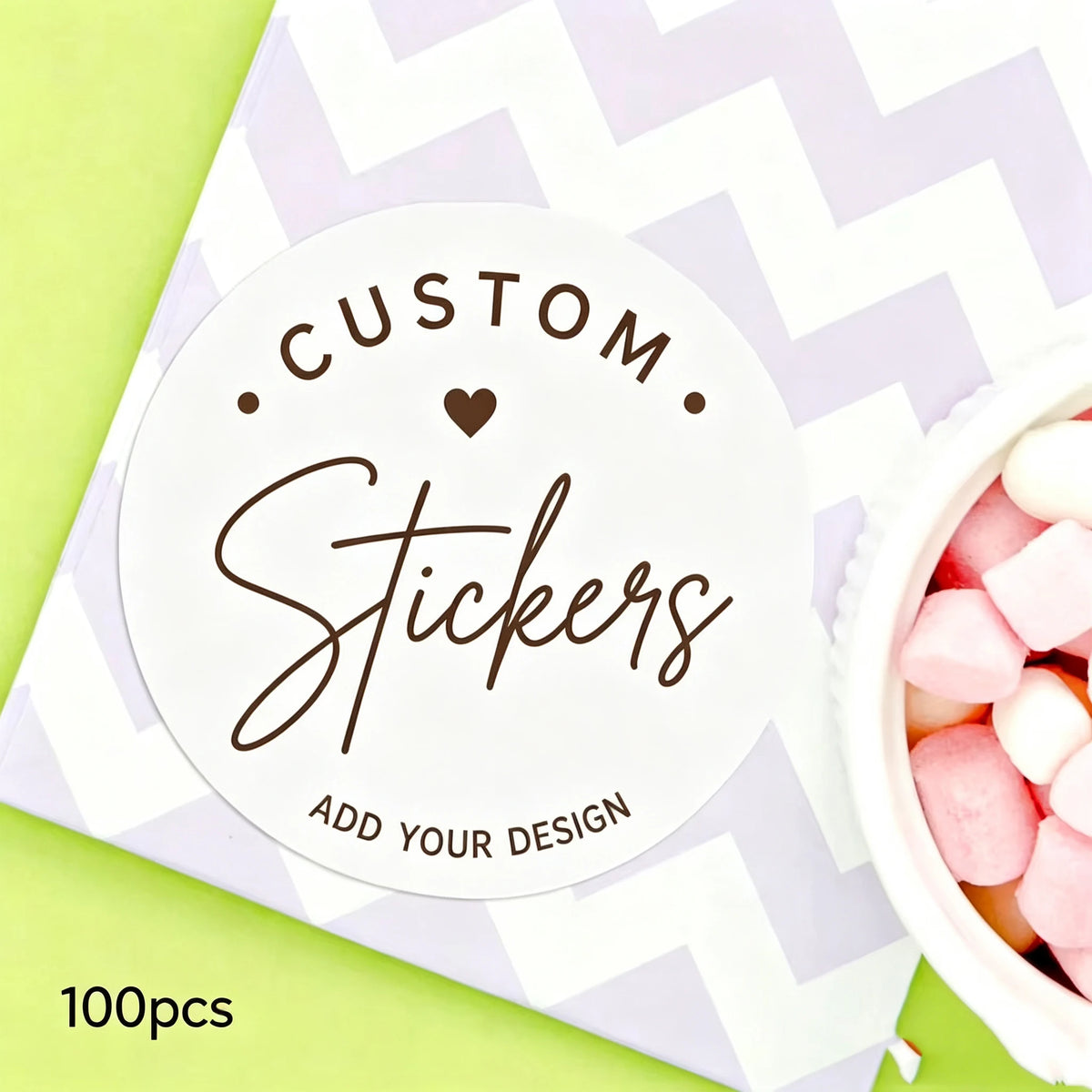 1/50/100PCS Custom Round Waterproof Stickers with Personalized Text & Images for Brand Logo, Product Packaging & Cans Labels