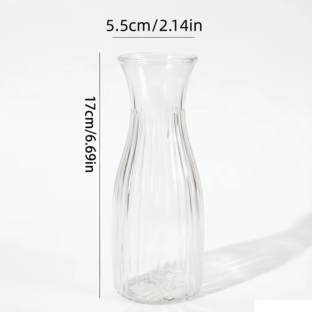 Striped Design Clear Plastic Vases for DIY Floral Arrangements Durable Home Wedding Table Centerpiece Decor