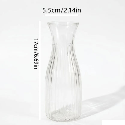 Striped Design Clear Plastic Vases for DIY Floral Arrangements Durable Home Wedding Table Centerpiece Decor