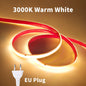 220V COB LED Strip Light 296 LEDs/m High Brightness Waterproof Flexible LED Tape Ribbon for Room Kitchen Outdoor Lighting 230V
