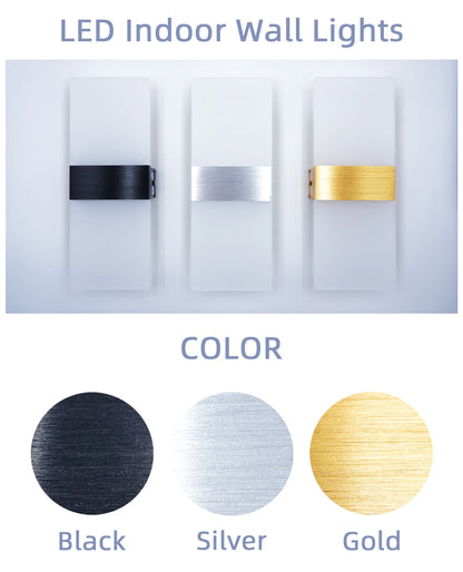 Modern minimalist wall lamp, indoor LED wall light, aluminum acrylic hardwire, bedroom living room corridor staircase Sconces