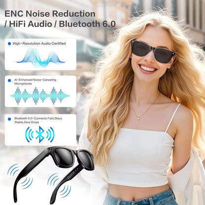 New Leisure Camera Smart Glasses 800W 32GB Memory AI Translation Voice Assistant Video Recording Men Anti Blue Light Sunglasses