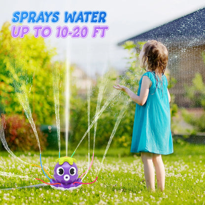 Space Rocket Octopus Sprinkler Water Toy Automatic Rotation Fun Spray Water Children's Water Playing Outdoor Toys