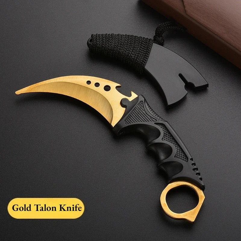 24styles Skin Karambit Precision Die Casting Stainless Steel Model Safety Outdoor Coaplay Claw Knives Collectible Game Toys Boys