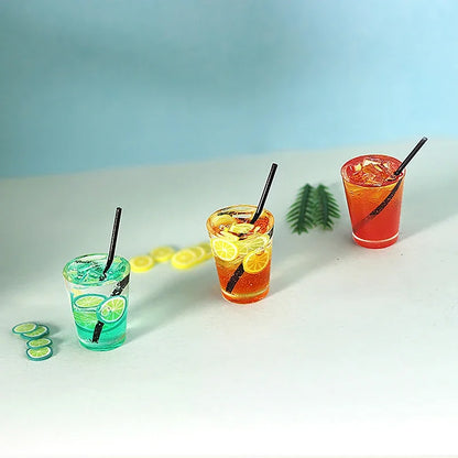 Miniature Toy Cocktail Drinks Doll Toys Dollhouse Accessories Miniature Items Fit for 1:6/1:12 Doll House Kitchen Ornaments