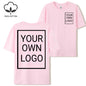 Double Sided Customized LOGO Picture Women T-Shirt Summer Y2K Loose Short Sleeves Comfortable T Shirts Crewneck DIY Tee Tops