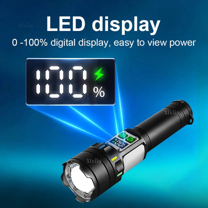 NEW 89000000LM Ultra Bright LED Flashlight Most Powerful Torch Light Rechargeable Portable Lamp With Magnet  For Camping Lantern
