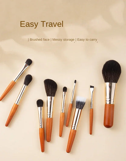 9Pcs/lot Mini Makeup Brush Set Portable Travel Cosmetic Brushes Kit Eyeshadow Foundation Powder Brushes Beauty Makeup Tools