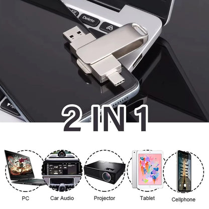Metal Pendrive 2TB USB 3.0 Type-C Interface High Speed Pen Drive 8TB 4TB Large Capacity Mechanical Style Memoria USB 16TB U Disk