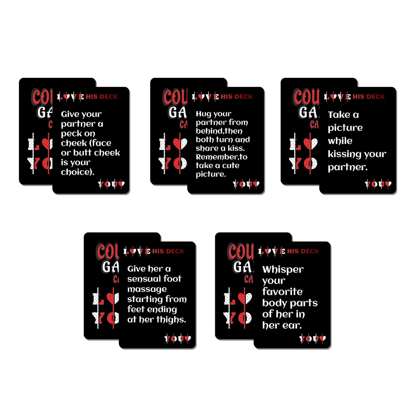 1Deck Couple Game Card - Challenge Cards for Couples, Night Date Bedroom Leisure Entertainment Game Card