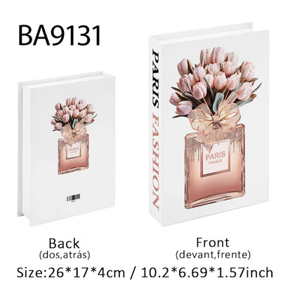 Open Luxury Fake Book Storage Box Home Decor Fashion Paris Decorative Books Interior Decoration Coffee Table Bedroom Ornaments