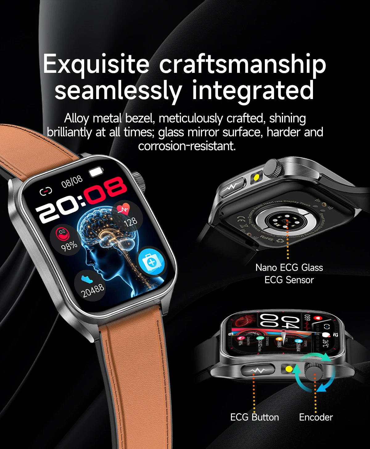 2026New Laser Therapy Care SmartWatch ECG Health Monitor Blood Lipids Uric Acid Heart Rate Tracking Fitness Smartwatch Men Women