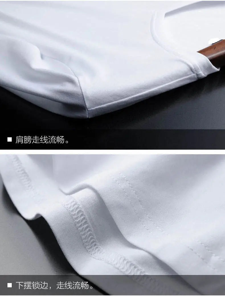 Men's Spring Long-Sleeved T-Shirt round Neck Printed Large Size Trendy Quality Top Casual Fashion Men's Clothing