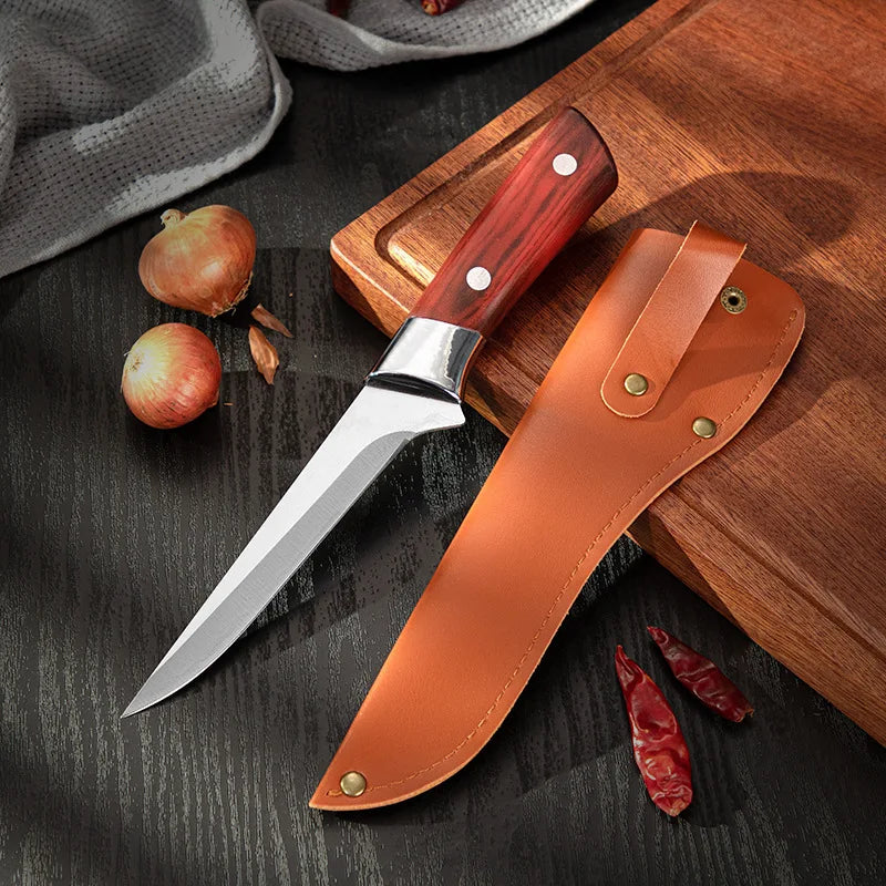 Stainless Steel Cow and Sheep Cutting Knife, Pig Specific Bone Cutting Knife, Pointed Knife, Meat Cutting Kitchen Knife.
