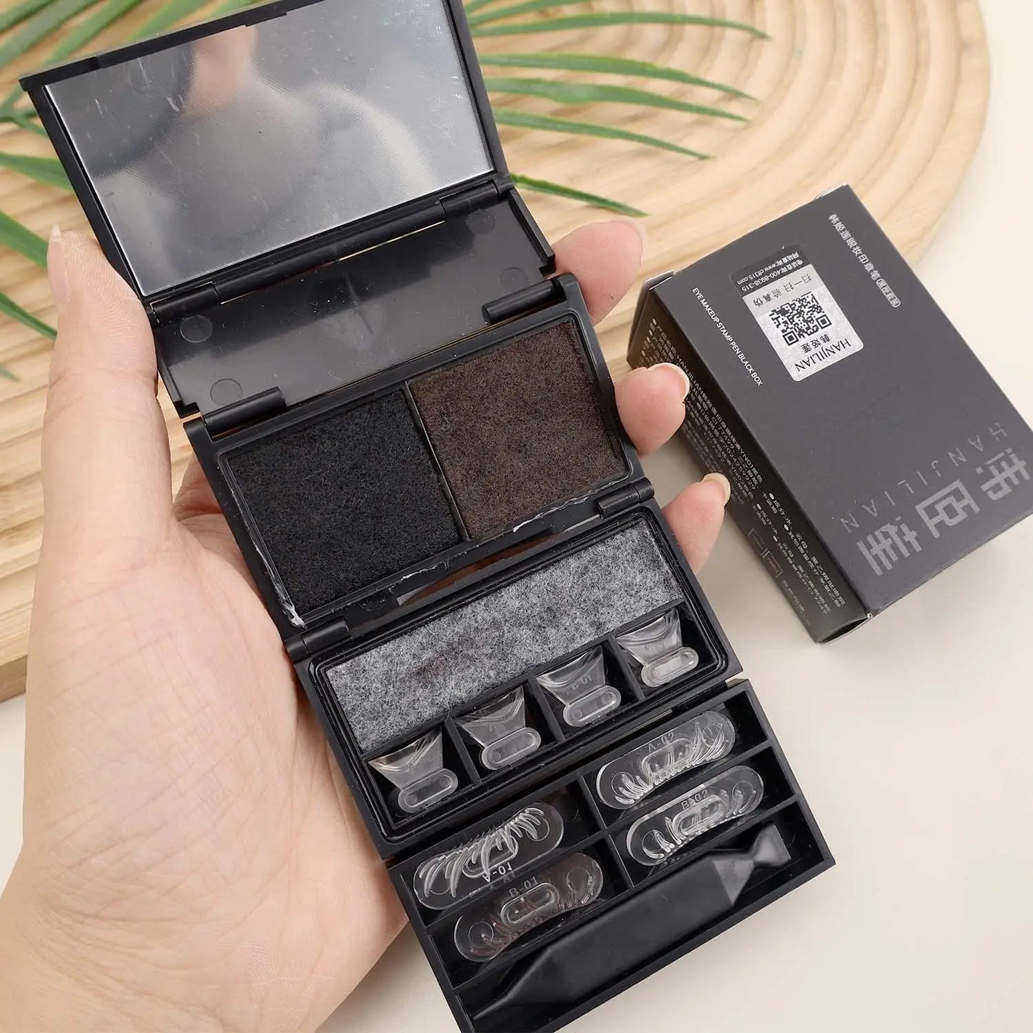 Waterproof 3 in1 Eyeliner Eyes Makeup Stamp Portable Lasting Smudge-Proof Stamp Ultra-Fine Natural Lower Eyelashes Makeup Tools
