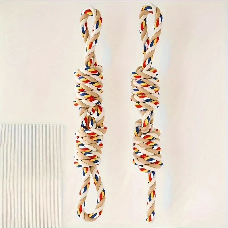 45cm Durable Teeth-Cleaning Rope Toy for Dogs - Pet Interactive Chewing and Play Toys Tug Dog Toy for Puppy Training