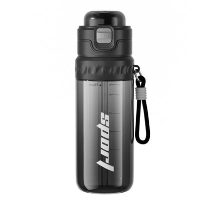750ML Portable Mist Spray Water Bottle with Straw Double Drinking Sports Bottle for Office School Travel Gym Yoga