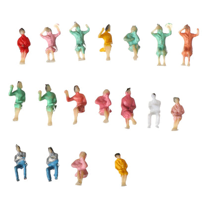 100Pcs/Bag 1:100/1:150/1:75/1:50 Scale Plastic People Figures Model Building Passengers DIY Character Mixed Color Pose Kids Toys