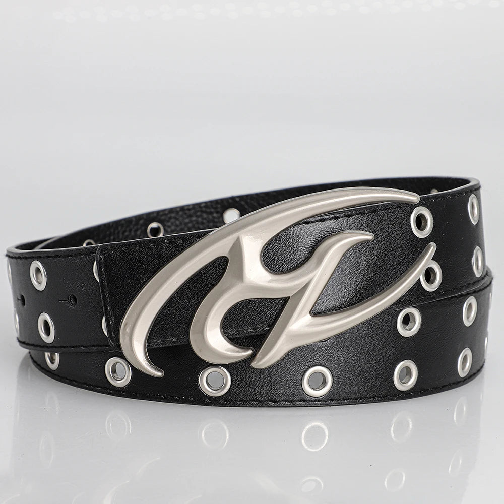 New Stylish Irregular Alloy Buckle Waist Belt, Casual Retro Punk Y2k Belt ，For Men Women Trendy Accessory Belts ，For Ideal Gifts