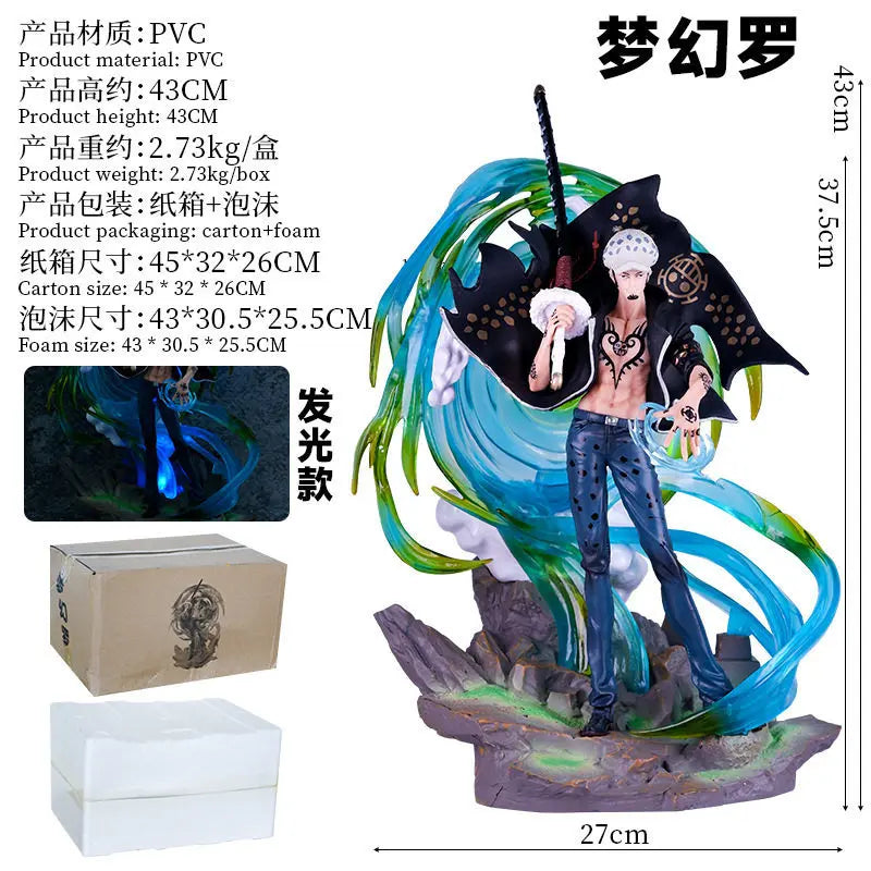One Piece Gk Special Edition Trafalgar Law Figure Model Luminous Sculpture Display Piece Illusory Glow Collectible Toy