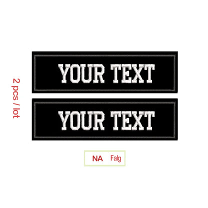 Custom Name Embroidery Patch Army Black Patches US Brazil France UK Country Flag Personalized For Jacket, Bag, Coat; 2 Pcs/ Lot