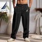 Nautica  Men's Casual Breathable Cotton-Linen Pants Trendy Street Sport Loose Straight Beach Outdoor Trousers