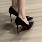 New Sequins Pointed-toe Women's High Heels Black Versatile Temperament Stiletto Singles Fashionable and Comfortable Shoes