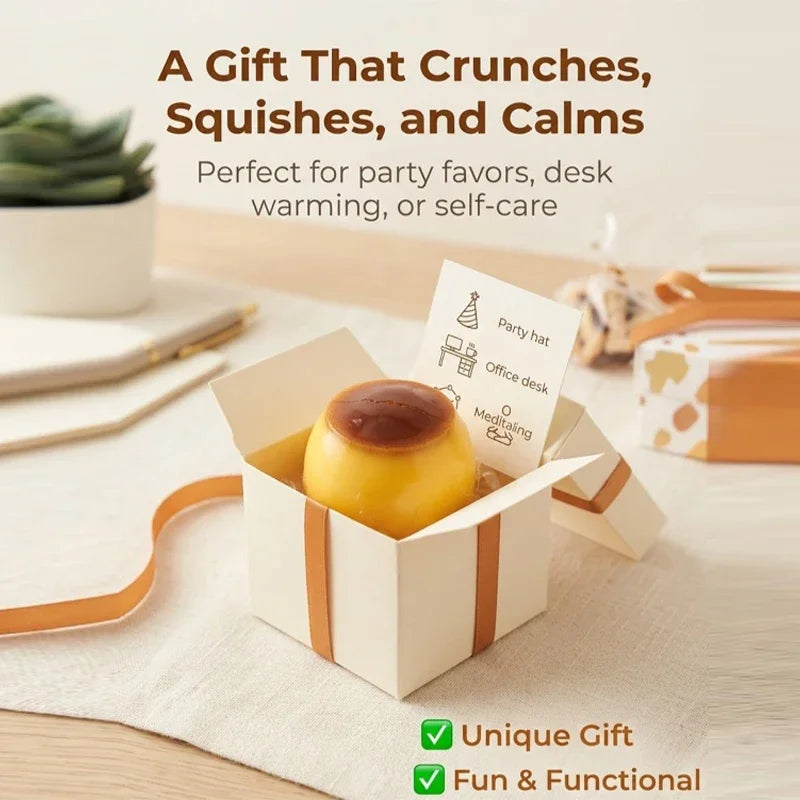 Cute And Soft Caramel Pudding Stress Ball Homemade Diy Handmade Squeeze Ball Toy Stress Relieving And Ventilating Toy Home Decor