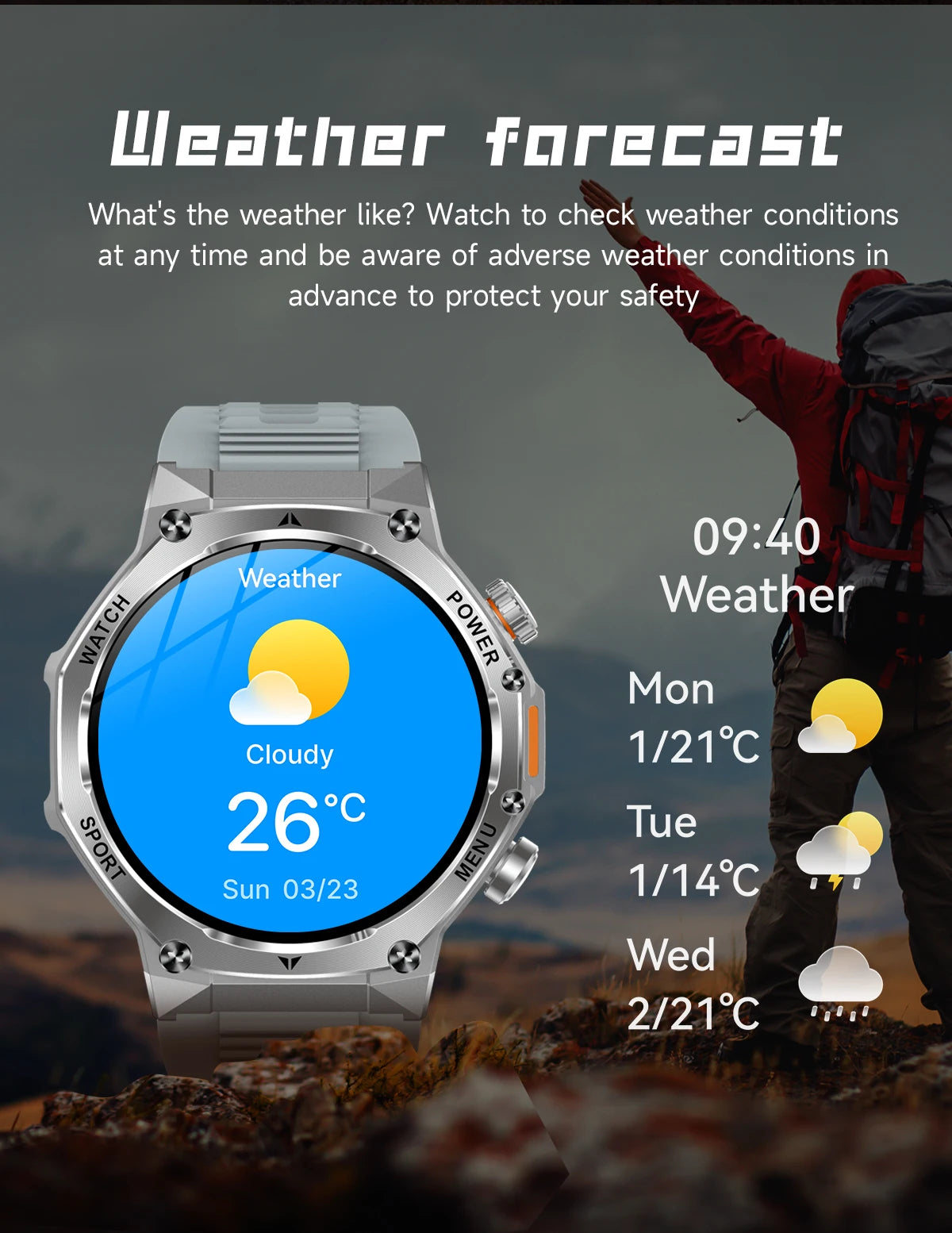 LIGE Nowy Smartwatch Męski 800 mAh Ultra Długa Żywotność Baterii Wodoodporny Zegarek Sportowy Outdoor Połączenia Bluetooth Wojskowy Smartwatch 2025