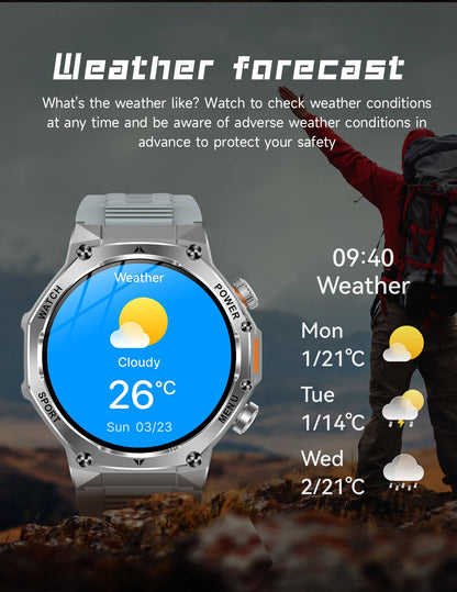 LIGE Nowy Smartwatch Męski 800 mAh Ultra Długa Żywotność Baterii Wodoodporny Zegarek Sportowy Outdoor Połączenia Bluetooth Wojskowy Smartwatch 2025