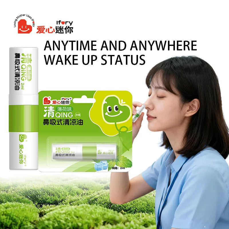 KONGDY 1Pcs Nasal Inhaler 2ml, Portable Refreshing Lemon/Mint Essential Oil Stick for Stay Up & Daily Refreshing Use