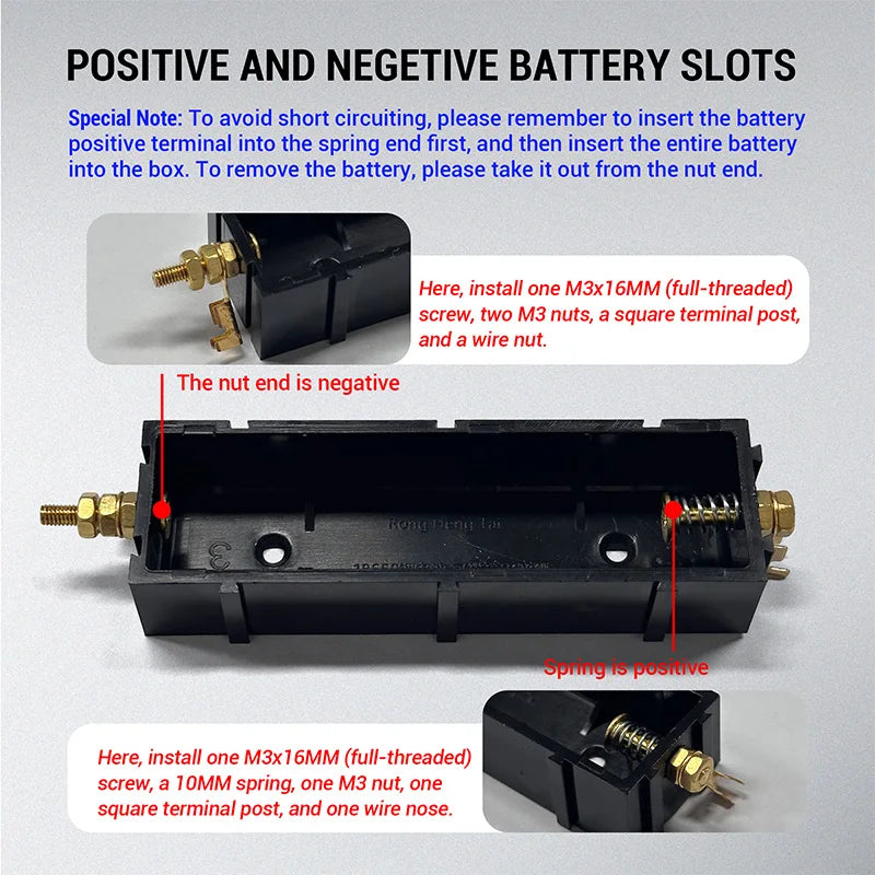 Removable Splicable 18650 Battery Box 5-10A High Current PC ABS Rechargeable Battery Storage Bracket DIY Power Bank