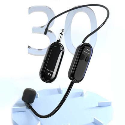 1-5PCS 2.4G 2 in 1 Head-mounted Wireless Lavalier Microphone Set Transmitter with Receiver for Amplifier Voice Speaker Teaching