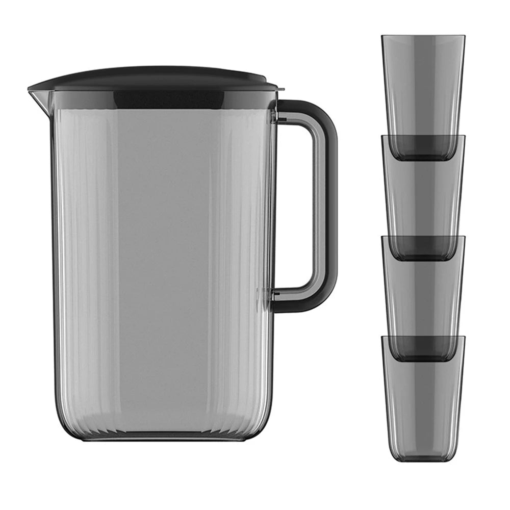 2200ml Cool Water Jug Transparent Refrigerator Water Kettle And Cups Water Pot With Handle Large Capacity Office Household Jug