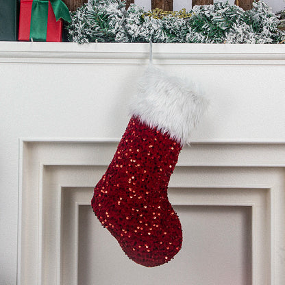 Christmas stocking festival decorations sequins 26-letter Christmas tree ornaments gift bag socks hotel party supplies